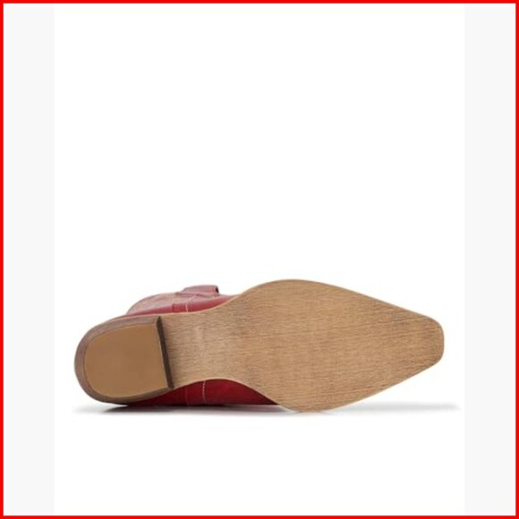 Women's Embroidered Cowgirl Boots with Snip Toe and Chunky Heel - Picture 6 of 7